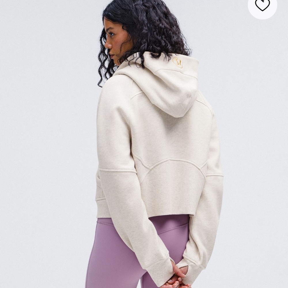 LULULEMON Scuba oversized and cropped hooded sweatshirt white/cream size xs/s